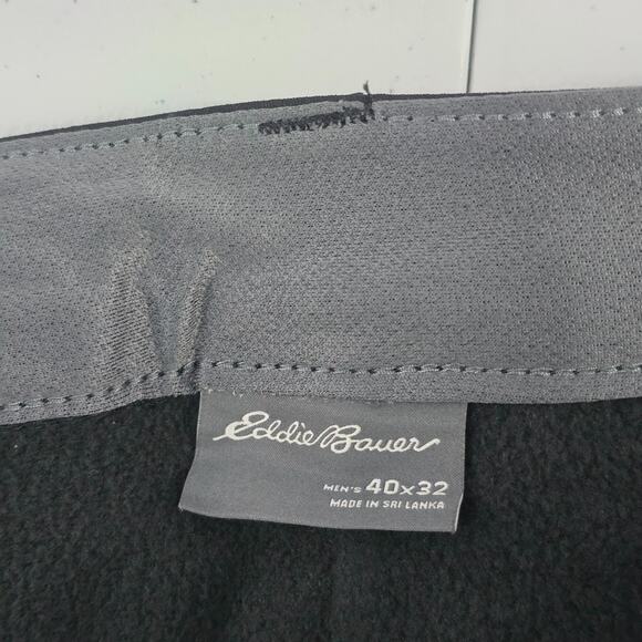 Eddie Bauer mens fleece lined tech pant black 40x32 hiking 6870 - Picture 8 of 11